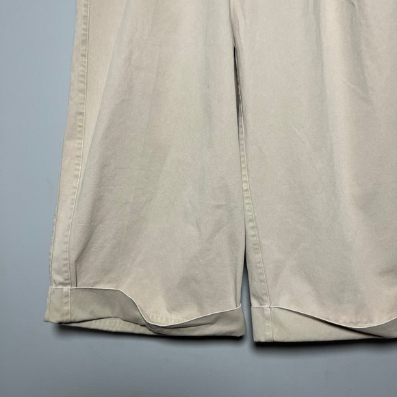 Free People Super Wide Leg Baggy Pants Beige Casual Elastic Waist Women Size L - Picture 3 of 7